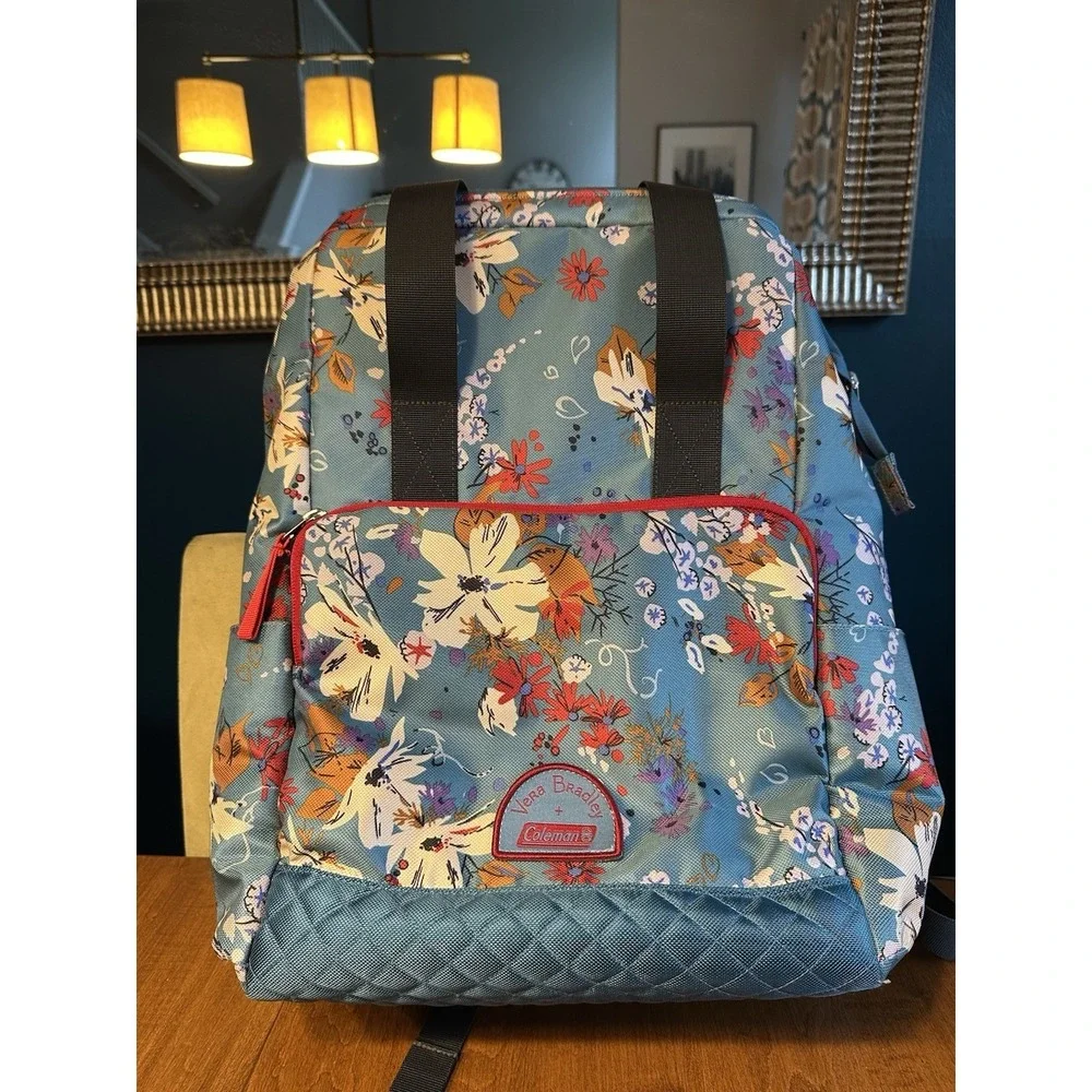 Vera Bradley + Coleman Cooler Backpack Wildflowers Blue Limited Edition